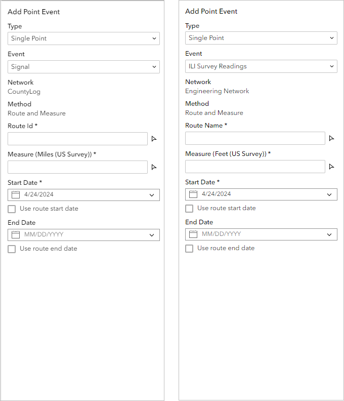 The Add Point Event widget The Add Point Event widget